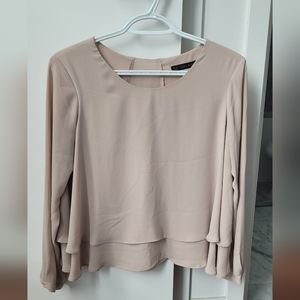 Zara Beige Flowy Blouse
